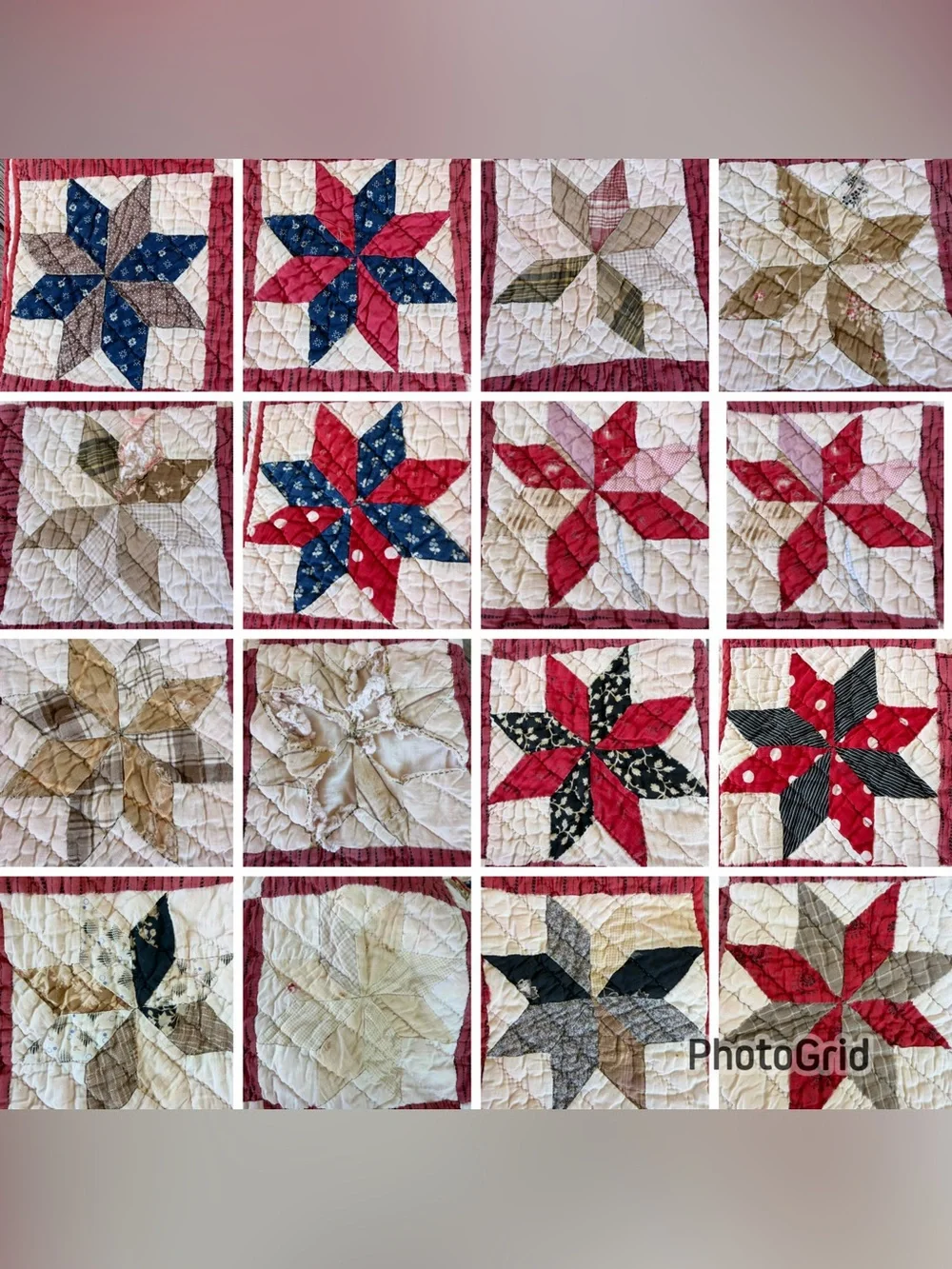Vintage Lemoyne Star Hand Sewn Quilt Americana Vibes Gauzy Cotton 64x78 CUTTER
